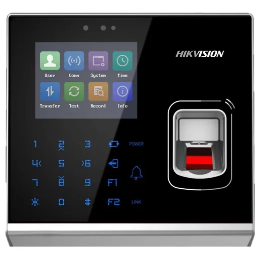 Cititor control access standalone cu cititor de amprenta Hikvision Pro Series DS-K1T201AMF, amprente 5000, carduri Mifare 100000
