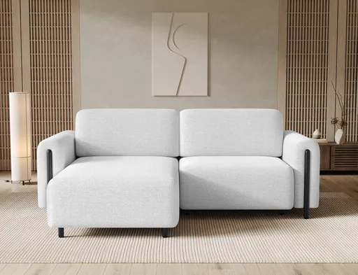 Coltar extensibil stanga 3 locuri ELTAP, LT-BL-01ROY, Acossta, 244x154x95 cm, lemn/poliester, alb/negru