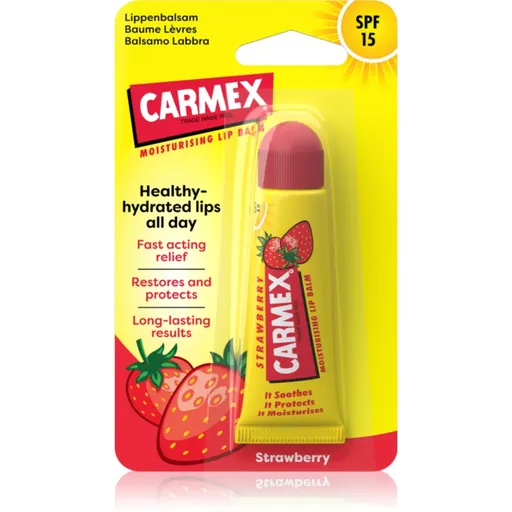 Carmex Strawberry balsam de buze într-un tub SPF 15 10 g