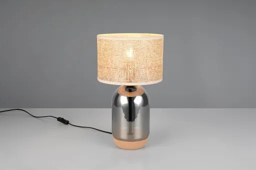 Lampa de masa Tara, TRIO, 25x43 cm, 10W, 1x E27, sticla, argintiu/bej