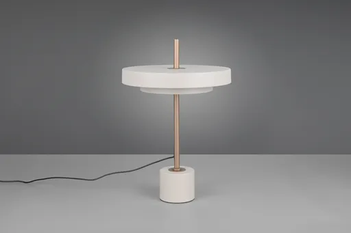 Lampa de masa Keaton, TRIO, 30x45.5 cm, 12W, 1x SMD, metal, gri/auriu