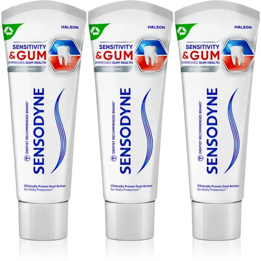 Sensodyne Sensitivity & Gum Whitening pasta de dinti pentru albire pentru a proteja dintii si gingiile 3x75 ml