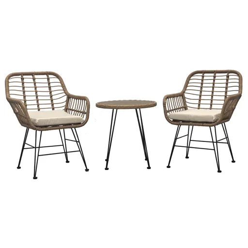 Autronic Set de grădină 1+2, metal, polyratan, natural, AZ-F1208 NAT