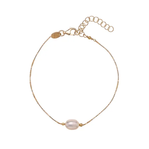Alisia Brățară delicată placată cu aur cu perlă autentică AL3707-Oro