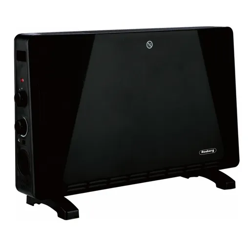 Convertor electric de podea Rosberg R51974ET, 2500W, 3 trepte, Turbo, Termostat, Auto. off, Negru