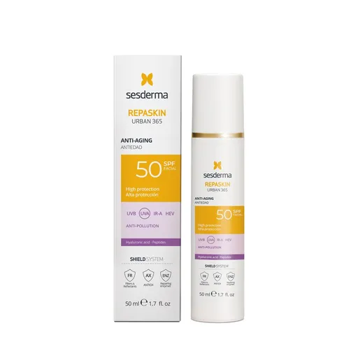 Sesderma Protecție solară pentru față cu efecte anti-îmbătrânire SPF 50 Repaskin Urban 365 (Anti-Age Facial Sunscreen) 50 ml