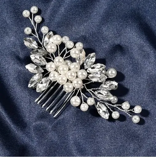 Accesoriu Par Mireasa Stil Pieptene White Pearl - 10108405