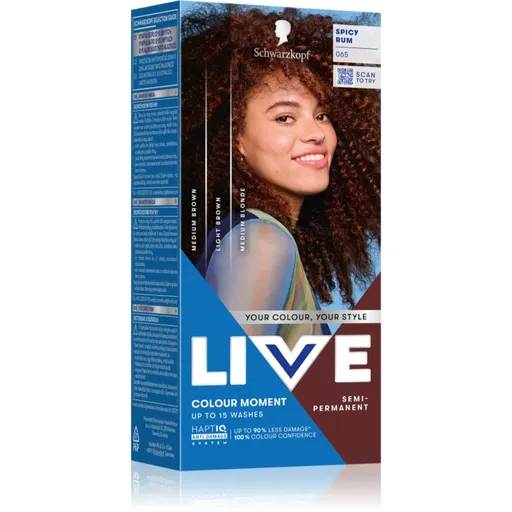Schwarzkopf LIVE Colour Moment vopsea de păr semipermanentă culoare 065 Spicy Rum 50 ml