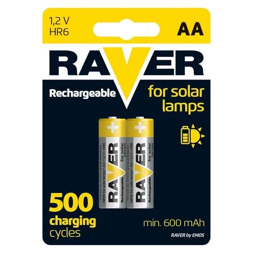 Baterii reîncărcabile lămpi solare AA 600 mAh, 2 buc