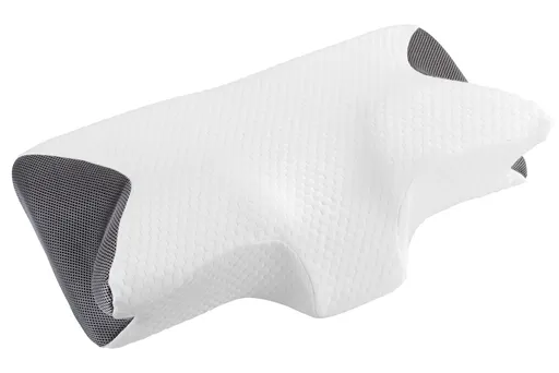 Perna de sustinere pentru gat si dormit pe lateral Maximex, Side, 60x36x13.5 cm, poliester, alb/gri