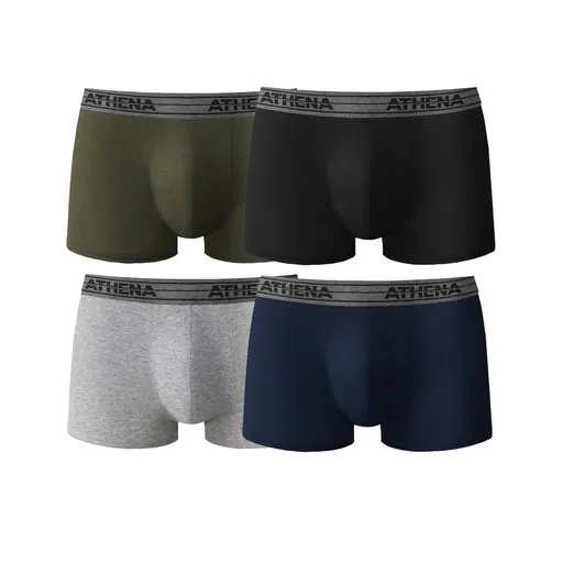Set de 4 boxeri simpli din bumbac de la Athena