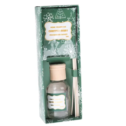 Set cadou difuzor de parfum Boabe de Crăciun +săculeț parfumat, 8,4 x 24,6 x 6,2 cm