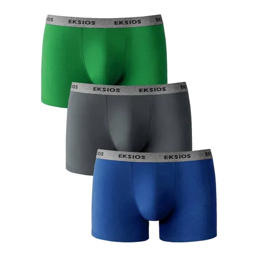 Set de 3 boxeri EKSIOS extinși cu talie elastică