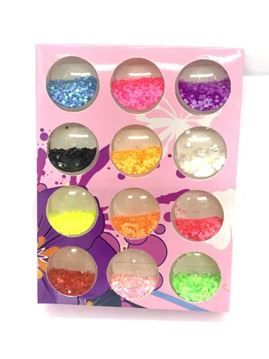 Decor Unghii, Paiete rotunde, Set 12 Culori