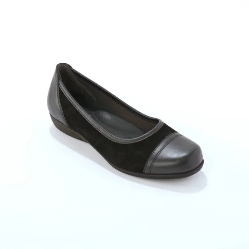 Balerine cu inserții elastice, pe toc plat