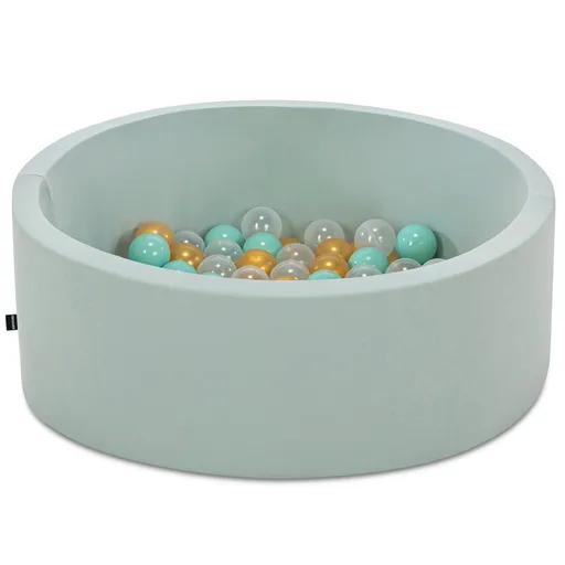 Piscina cu bile, Bubble Pops v14, 150 bile, Ø85 x 30 cm, bumbac/plastic, menta