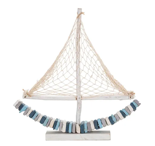 Decoratiune Boat Color, Mauro Ferretti, 45x7x45 cm, lemn de tanoak, multicolor