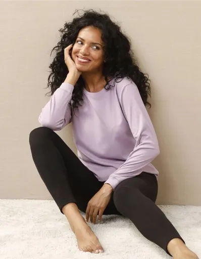 Tricou termic cu gât rotund, mâneci lungi