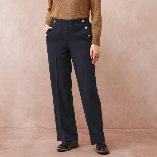 Pantaloni largi și lejeri cu nasturi decorativi