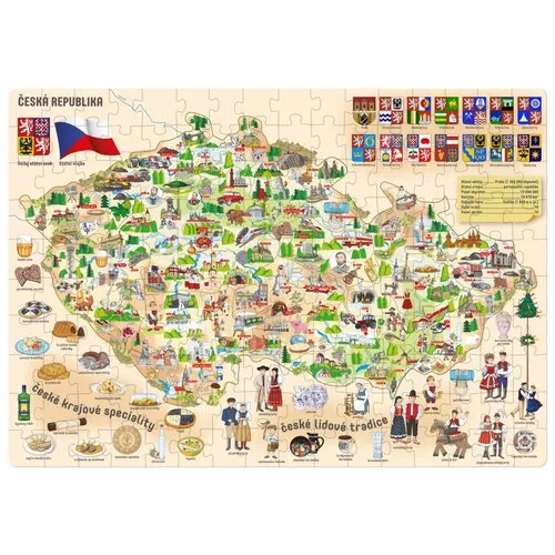 Puzzle Popular Harta Republicii Cehe, 160 piese