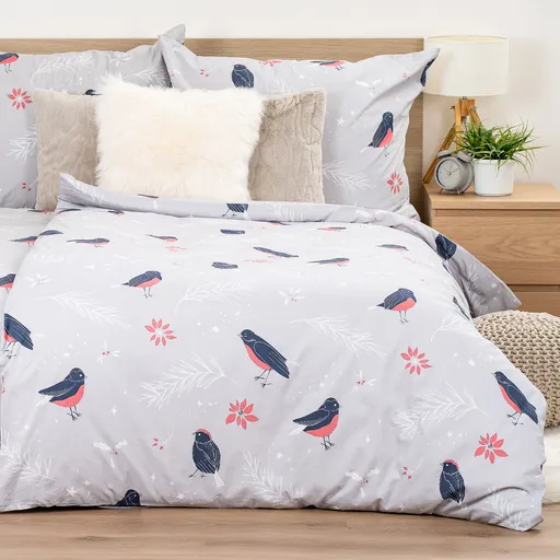 4Home Lenjerie de pat din bumbac Winter Robin, 140x 220 cm, 70 x 90 cm, 140 x 220 cm, 70 x 90 cm