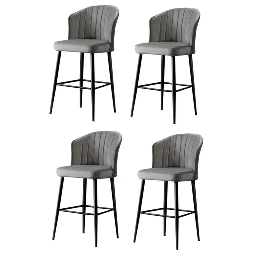 Set de scaune de bar Rubi Grey and Black, 4 buc., 4 buc