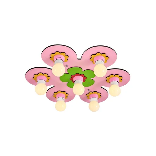 Lustra copii, L1538 - Pink, Lightric, 50 x 6 cm, 7 x E27, 24W, roz