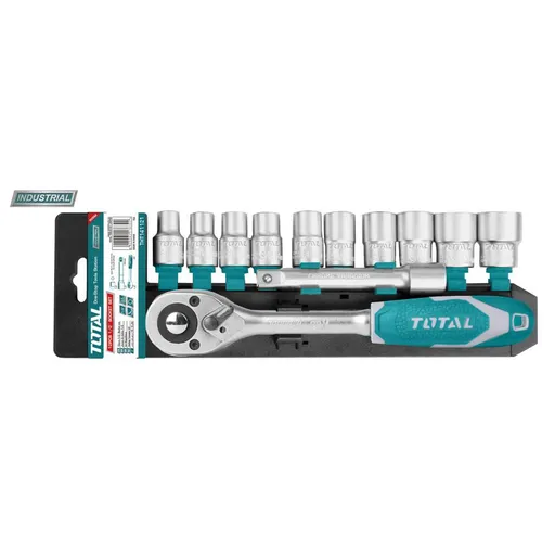 Trusa de chei tubulare 1/2 cu antrenor 12 piese TOTAL (INDUSTRIAL)