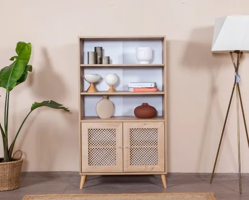 Corp biblioteca, Hanah Home, Goose, 90x158x41 cm, Alb / Stejar