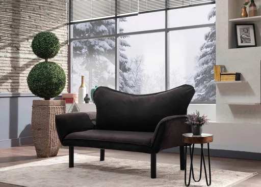 Canapea extensibila 2 locuri, Atelier del Sofa, 859FTN1226, Negru