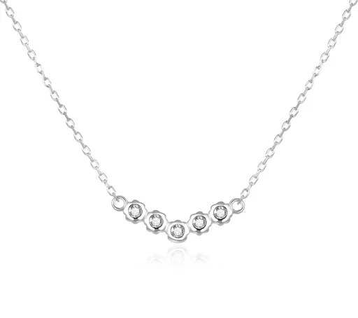 Beneto Colier unic din argint cu zirconi AGS1209 / 47L