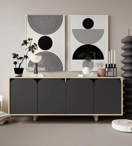 Consola, Hanah Home, Lazio Bohem 180, 180x75x45 cm, PAL, Stejar safir / Antracit