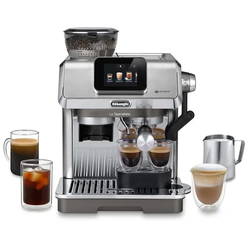 Mașină de espresso DeLonghi EC9455.M La Specialista Touch, 1450 W, 19 bari, 1,7 l, 4 viteze, 5 niveluri de spumare, 15 setări de măcinare, preparare l