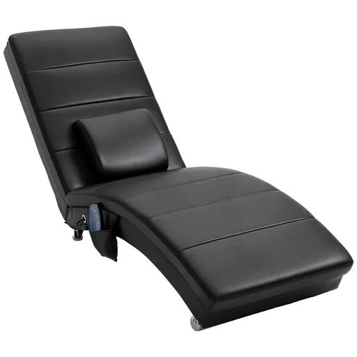 HOMCOM Relaxliege cu funcție de masaj, fotoliu de lounge ergonomic cu spătar înalt, cu funcție de masaj și pernă cu design Zero-G, fotoliu de lounge d