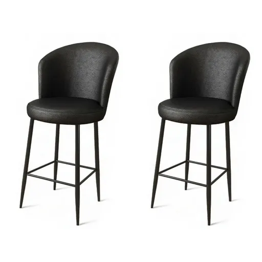 Set de scaune de bar Uras Black, 2 buc., negru, 2 buc.