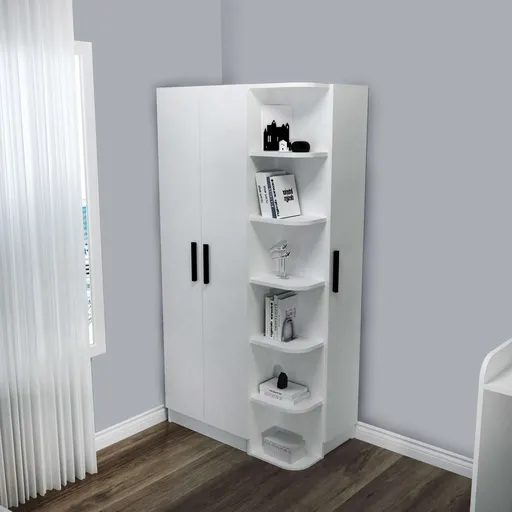 Dulap pentru haine, Hanah Home, Luses, 90x181.8x50 cm, Alb