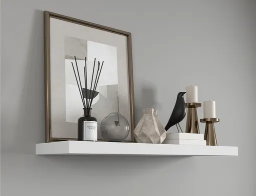 Raft de perete ELTAP, Gariss, 80x26x15 cm, PAL/PVC, alb