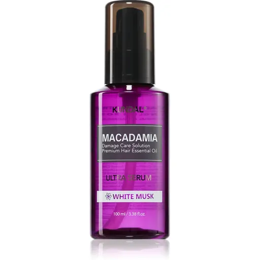 KUNDAL Macadamia Ultra Serum White Musk ser ulei regenerator pentru par deteriorat 100 ml