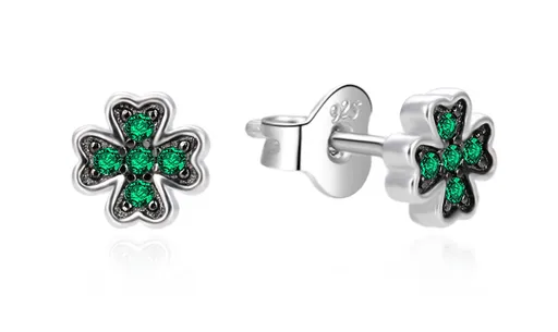 Agato Cercei mici din argint Trifoi cu patru foi AGT-E209PGR