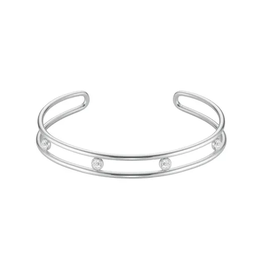 Rosefield Brățară solidă deschisă cu cristale strălucitoare JB4CS-J1175