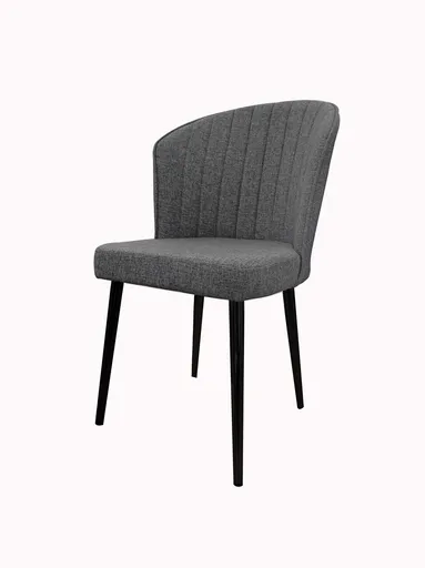 Set scaune 2 piese, Hanah Home, Rubi, Gri/Negru