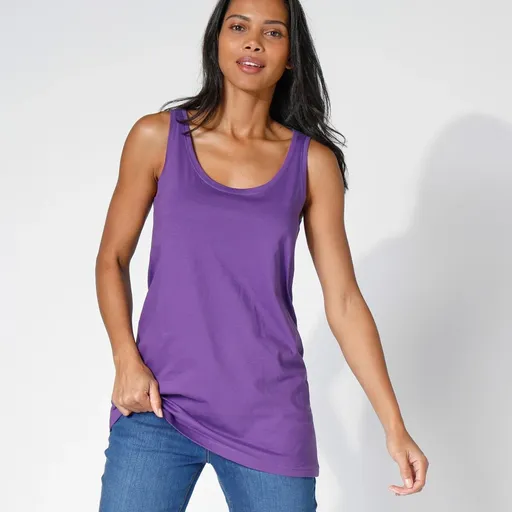 Top de culoare solidă din bumbac organic, ecologic