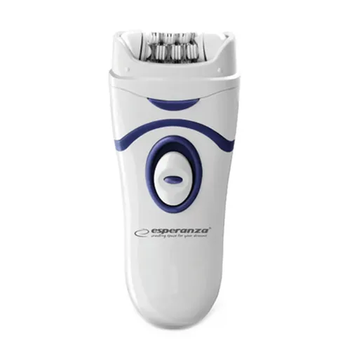 Epilator fara fir Esperanza Copacabana EBD002B, 2 viteze, 16 pensete, Alb/Albastru