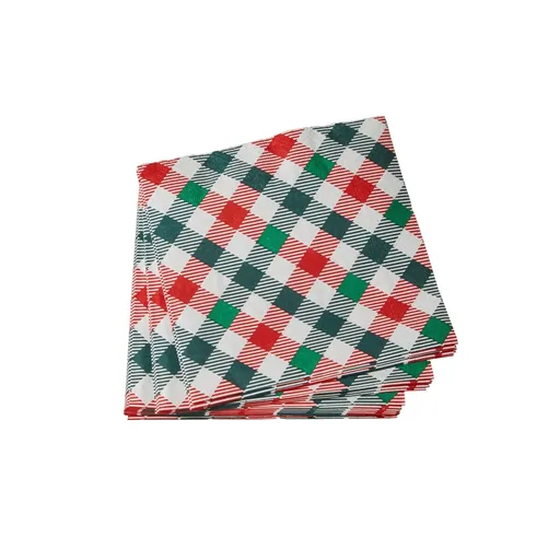 Set de 20 de șervețele de hârtie cu motiv în carouri