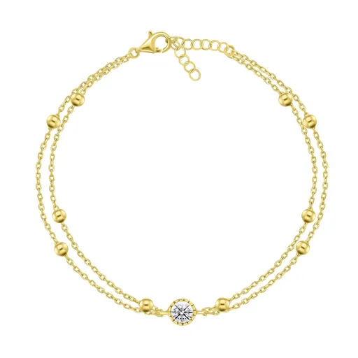 Brilio Silver Brățară dublă placată cu aur pentru femei BRC187Y