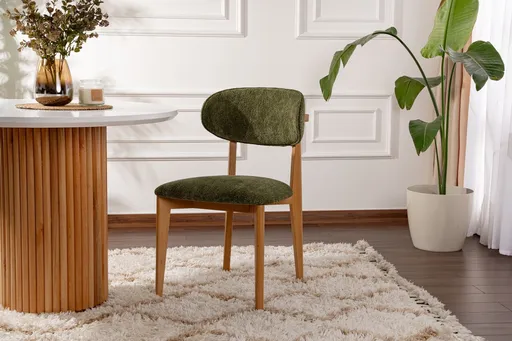 Set scaune 2 piese, Hanah Home, Lionte, Verde / Stejar deschis