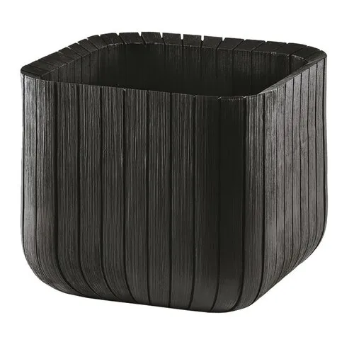 Jardinieră din plastic Keter Cube planter M, gri, 30 x 30 x 30 cm, gri