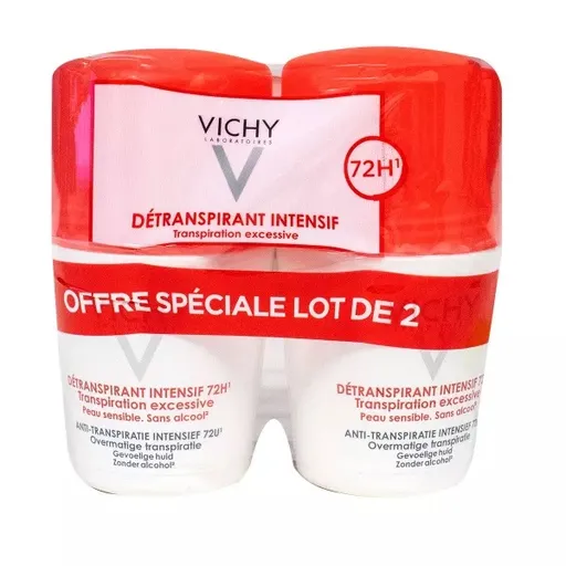 Vichy Set de antiperspirante sub formă de bilă împotriva transpirației excesive (Détranspirant Intensif 72h) 2 x 50 ml