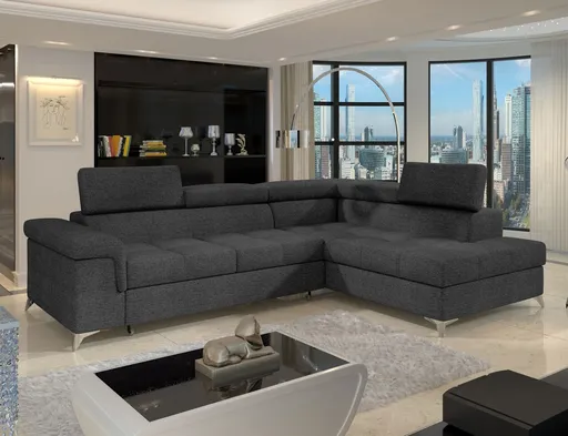 Coltar extensibil dreapta 4 locuri ELTAP, ERI-03, Eridano, 275x202x88 cm, lemn/poliester, gri antracit