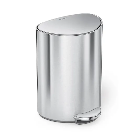 Simplehuman Coș de gunoi cu pedală 6 l,semicircular, oțel inoxidabil mat, plastic, argintiu